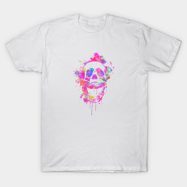 Cool & Trendy Pink Watercolor Skull T-Shirt by badbugs